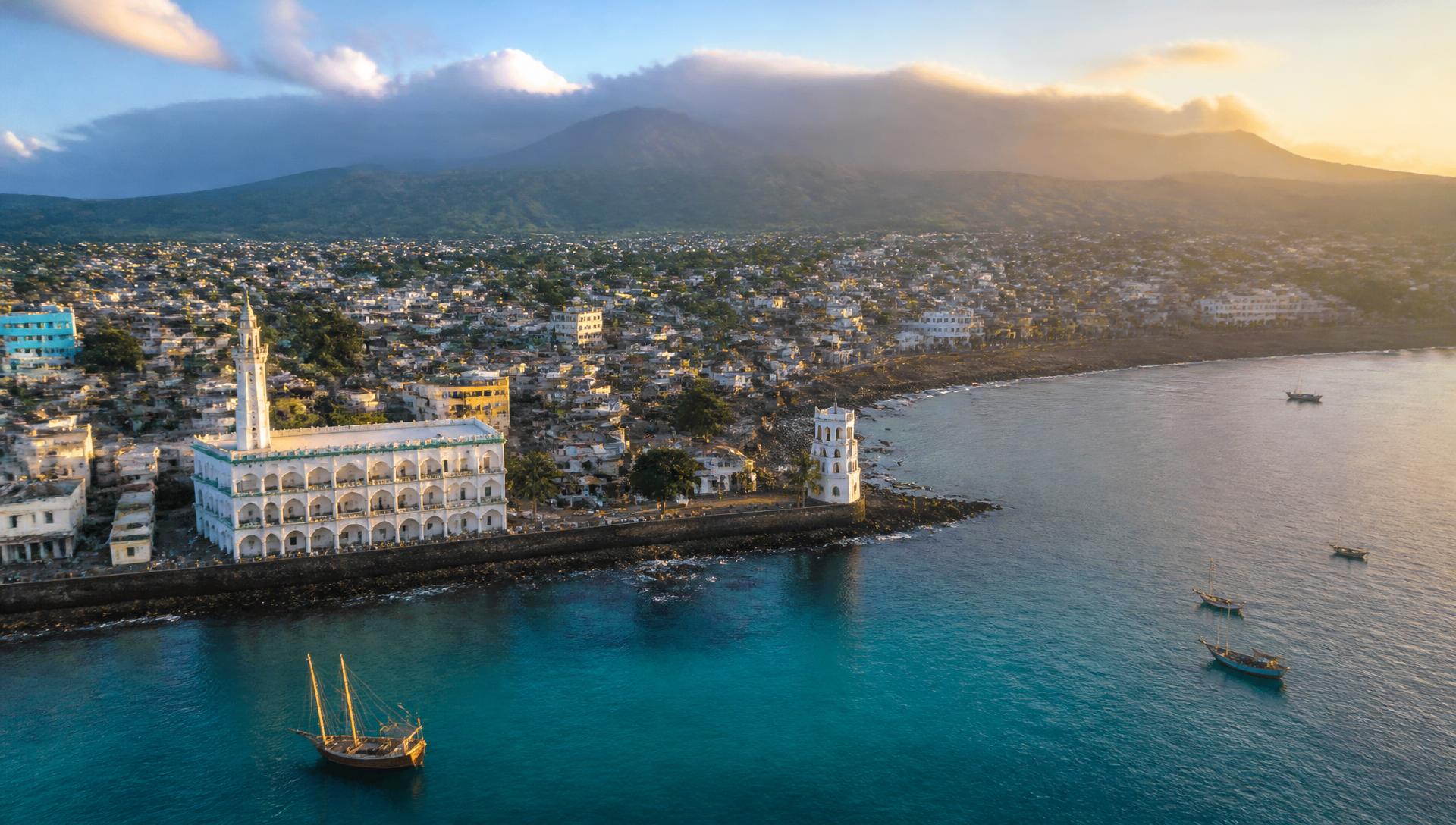 Vue panoramique de Moroni, Comores